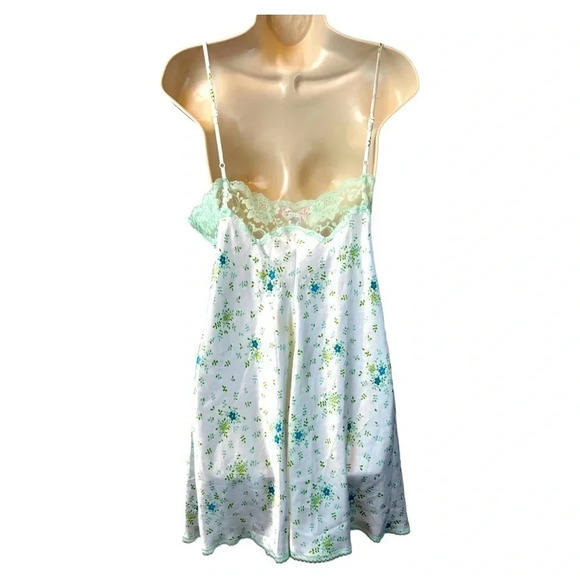 VICTORIAS Secret Angels Night Slip Satin Lace Style Front Slit 2005 Large - Picture 5 of 13